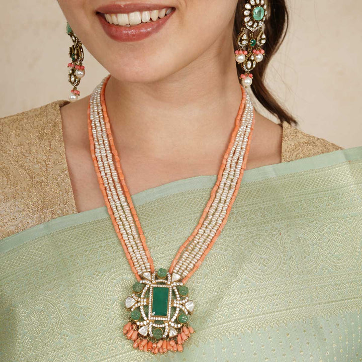 Pure 92.5 Silver Aswathy Long Victorian Necklace