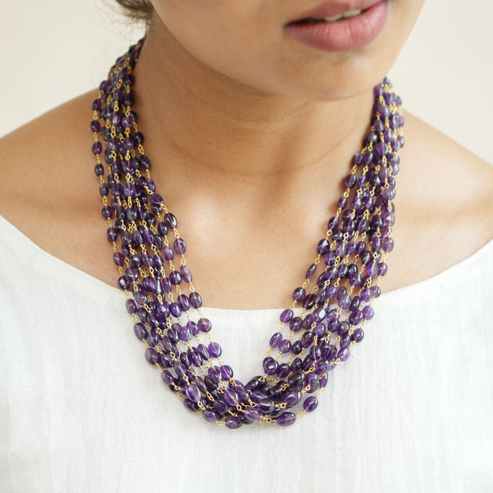 Pure 92.5 Silver Amethyst Beads | SHOBITAM