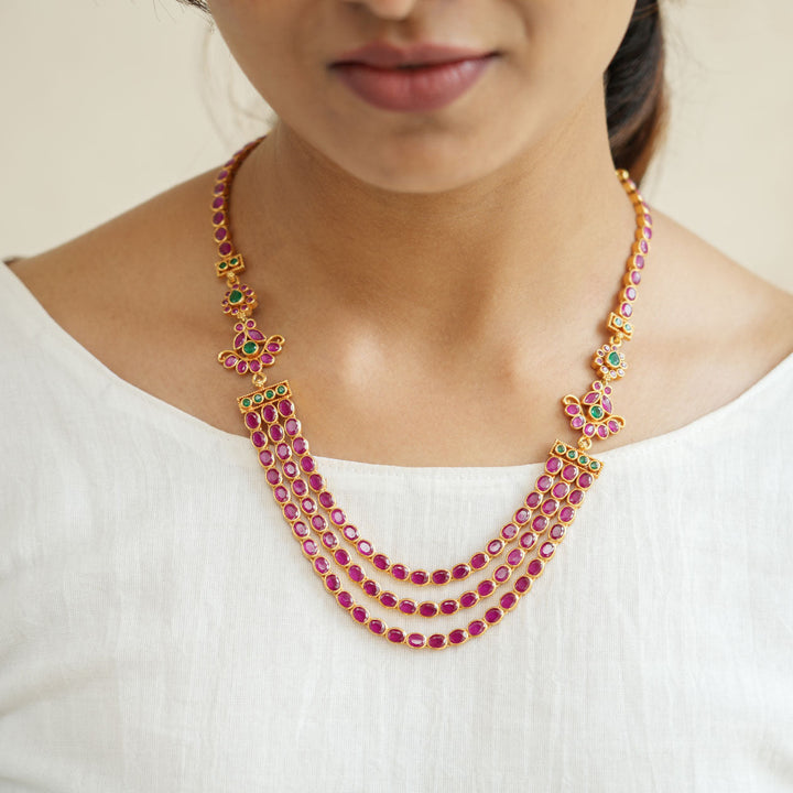 Stunning Three Layered Pure 92.5 Silver Necklace - Shobitam Top Seller!