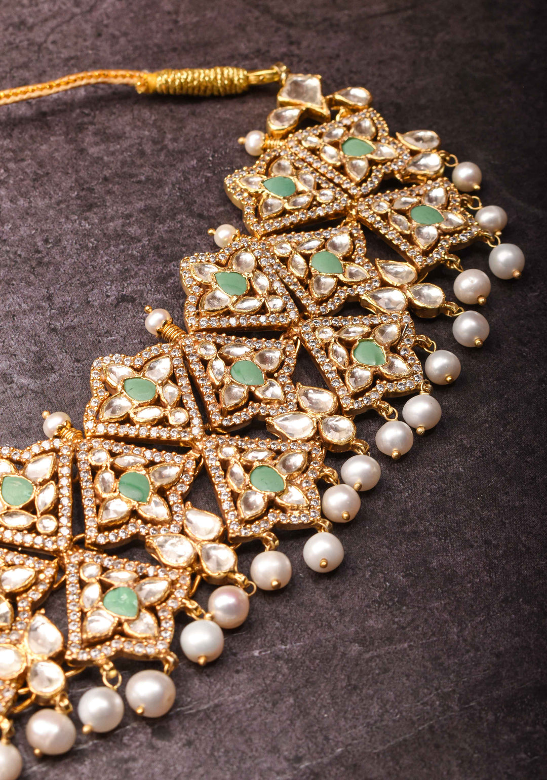 92.5 Silver Polki kundan Wedding Necklace | Shobitam Jewelry