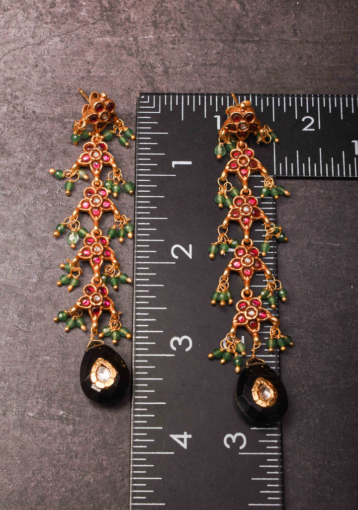 92.5 Silver Nasira Kundan Long Earrings