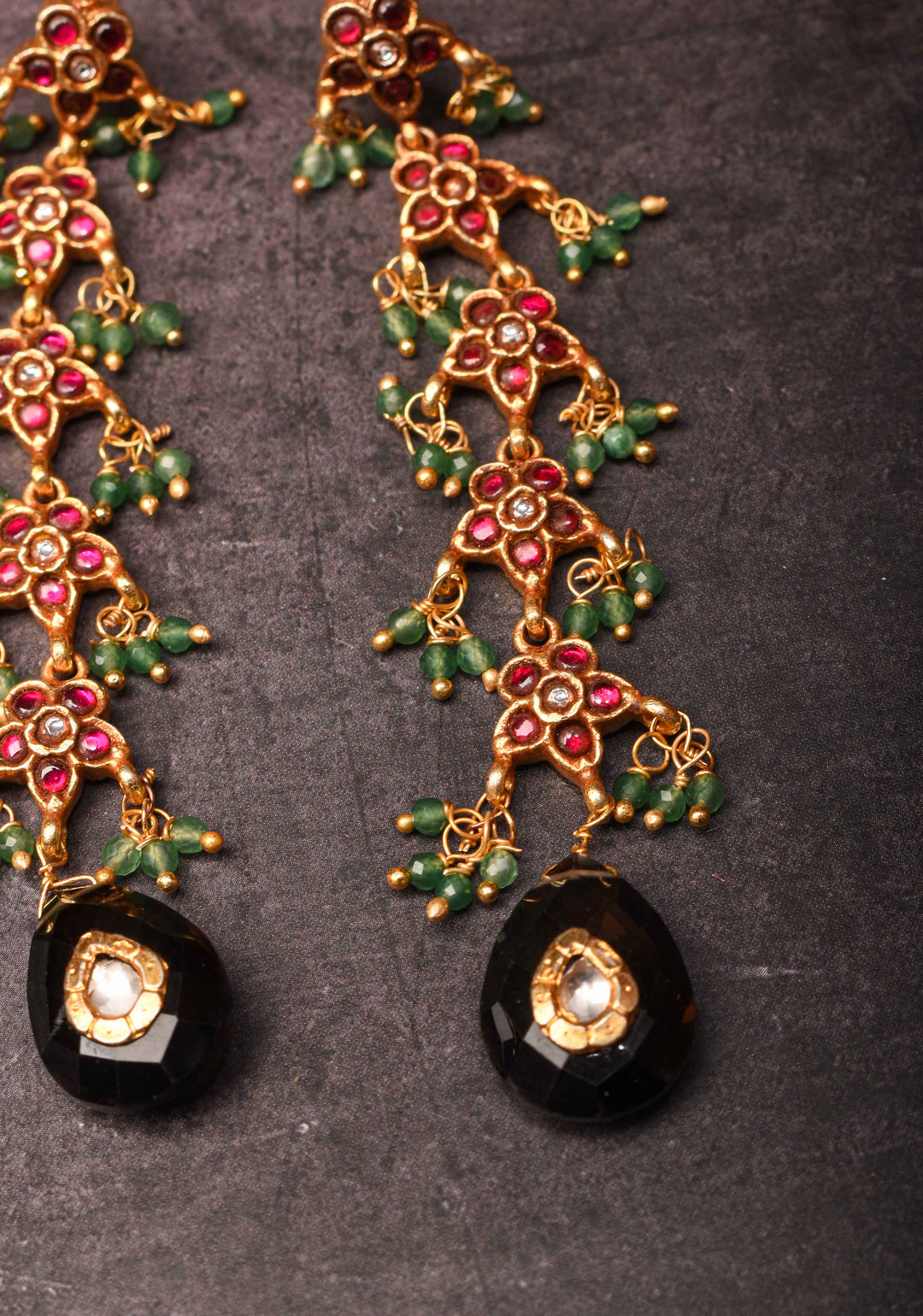 92.5 Silver Nasira Kundan Long Earrings