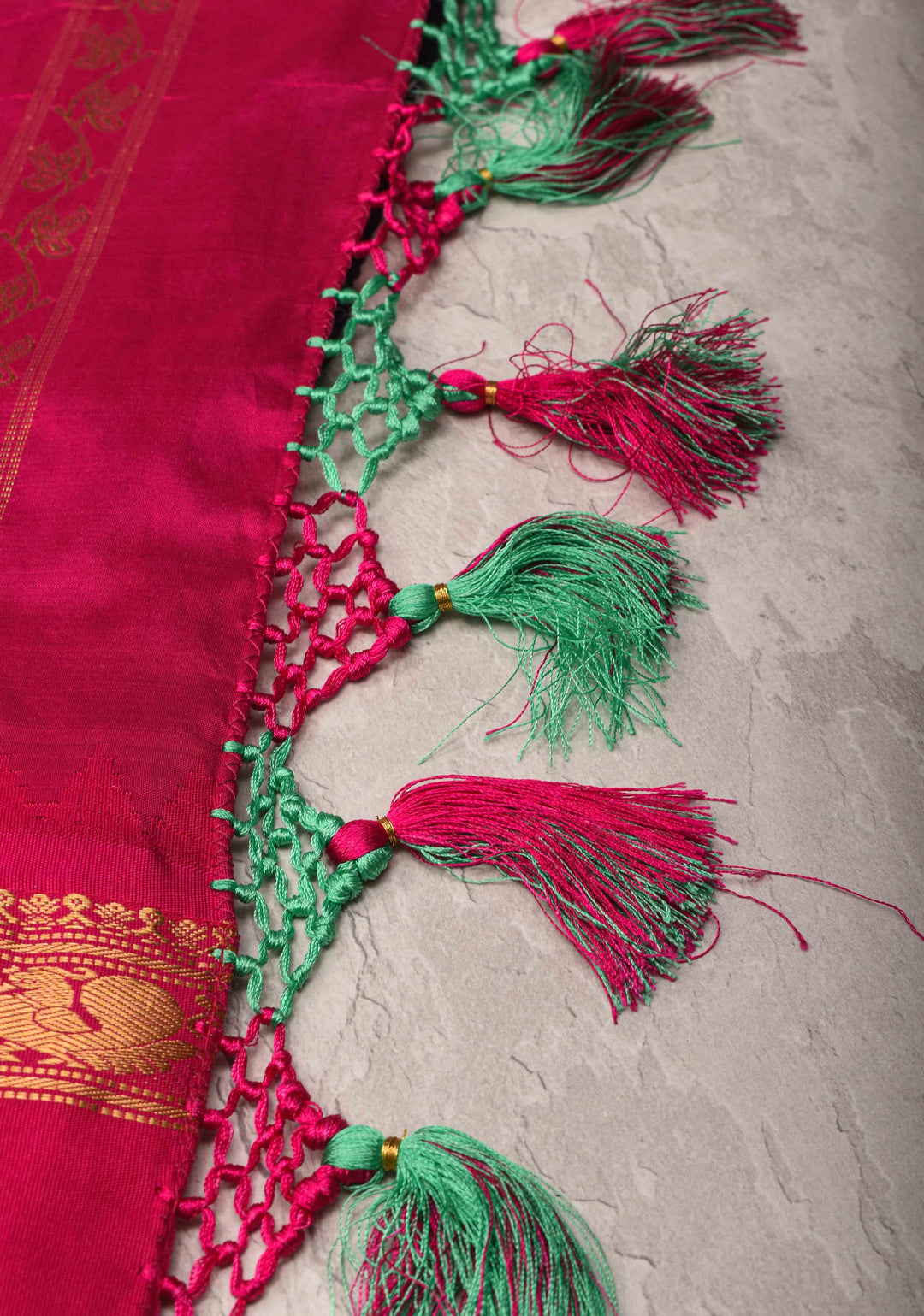 Black Tone on Tone Sequins Rose Jaal on Georgette Saree and Fusion Stack Border