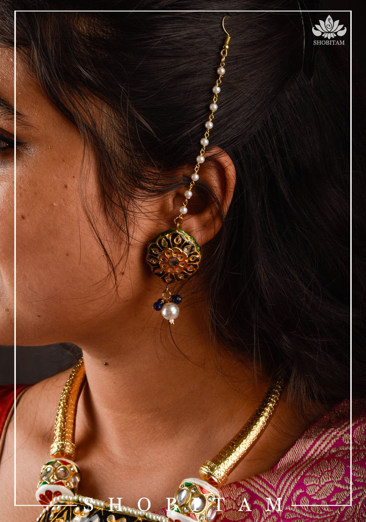 Lacquer Jewelry Hasli necklace and earrings set | Shobitam Jewelry
