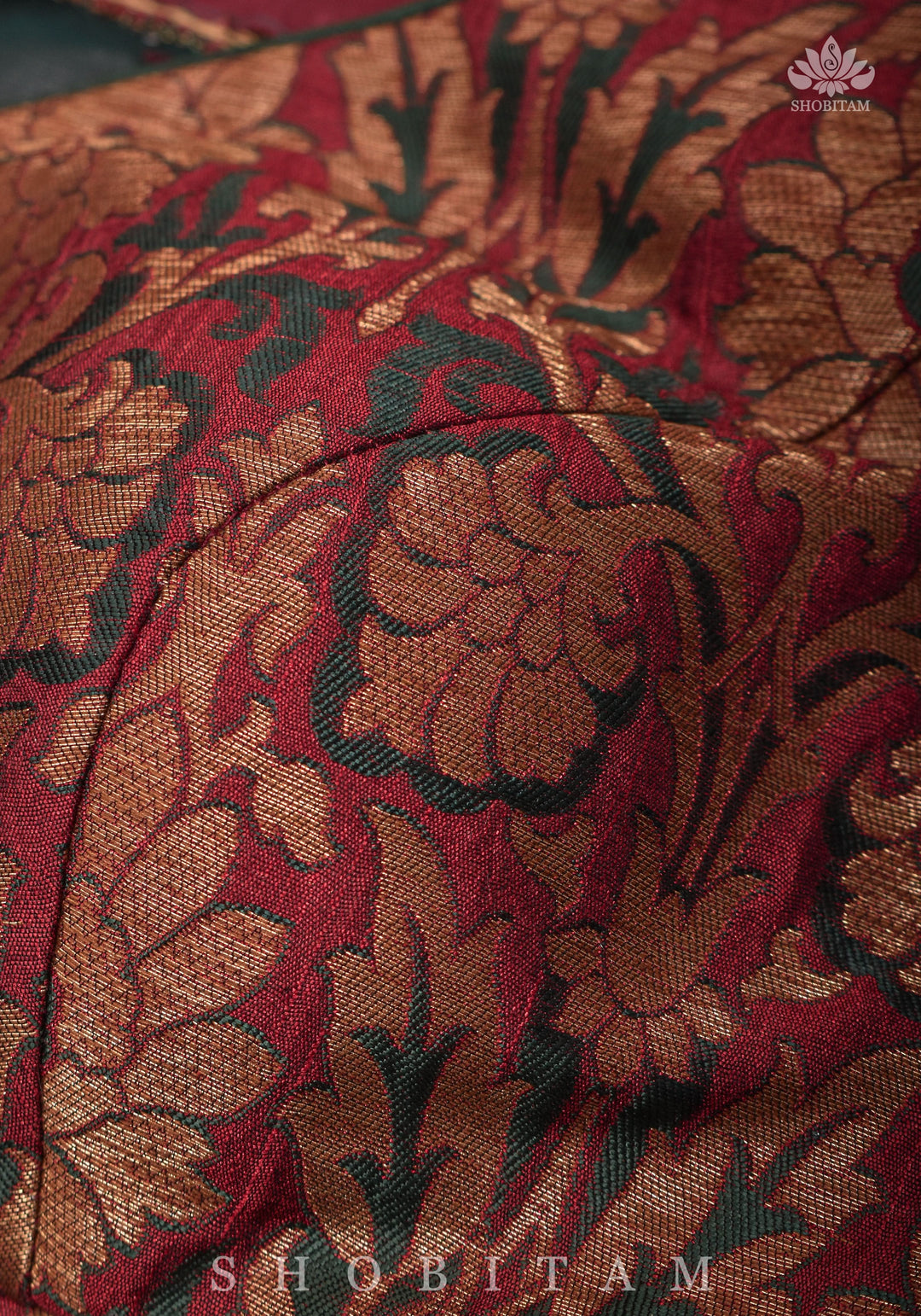 Made to measure:  Meenakari Brocade Blouse net round panel with zardosi work.