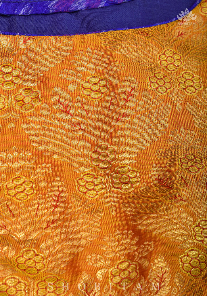Asymmetric Cutout Pure Silk Ikkat Raw Silk and kanjivaram Silk brocade Fusion Blouse