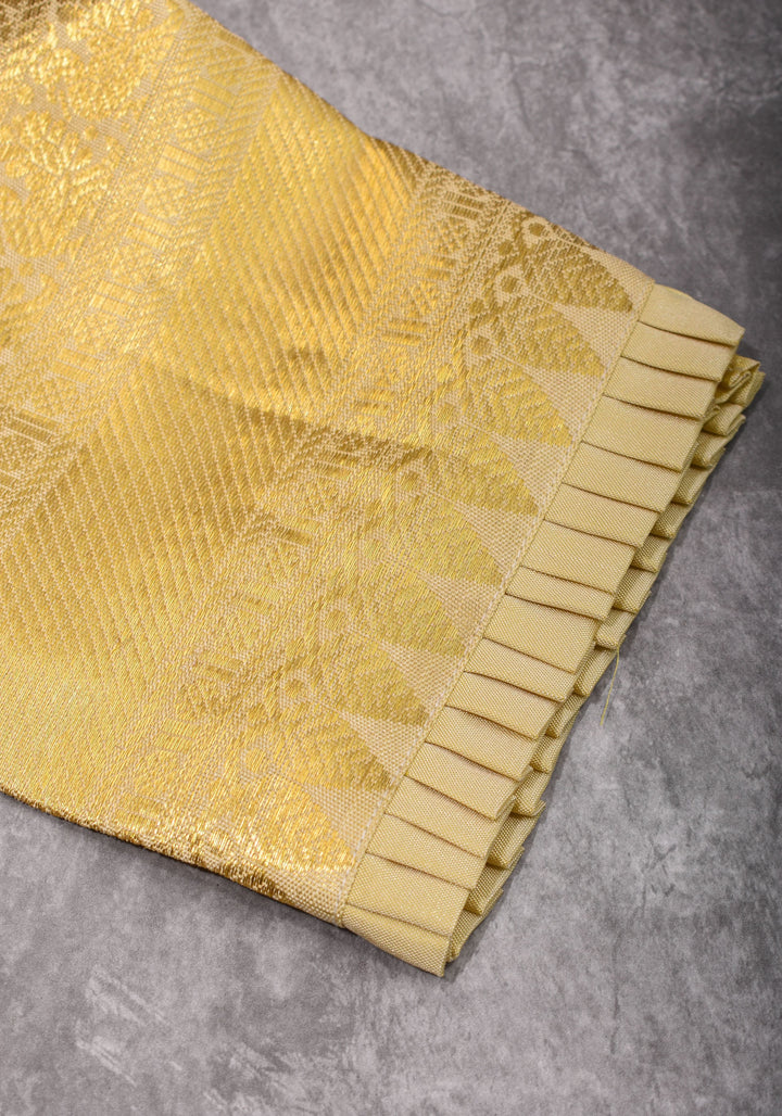 16" Zari Sleeves Kanjivaram  Silk Blouse in Off White | Made to Order