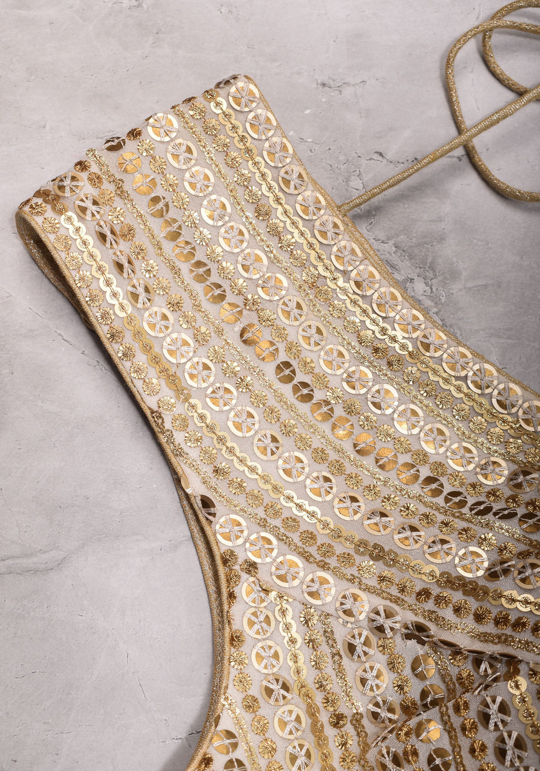 3 Tone sequins, Curved V  sleeveless blouse, sleeve option possible, Made to Order