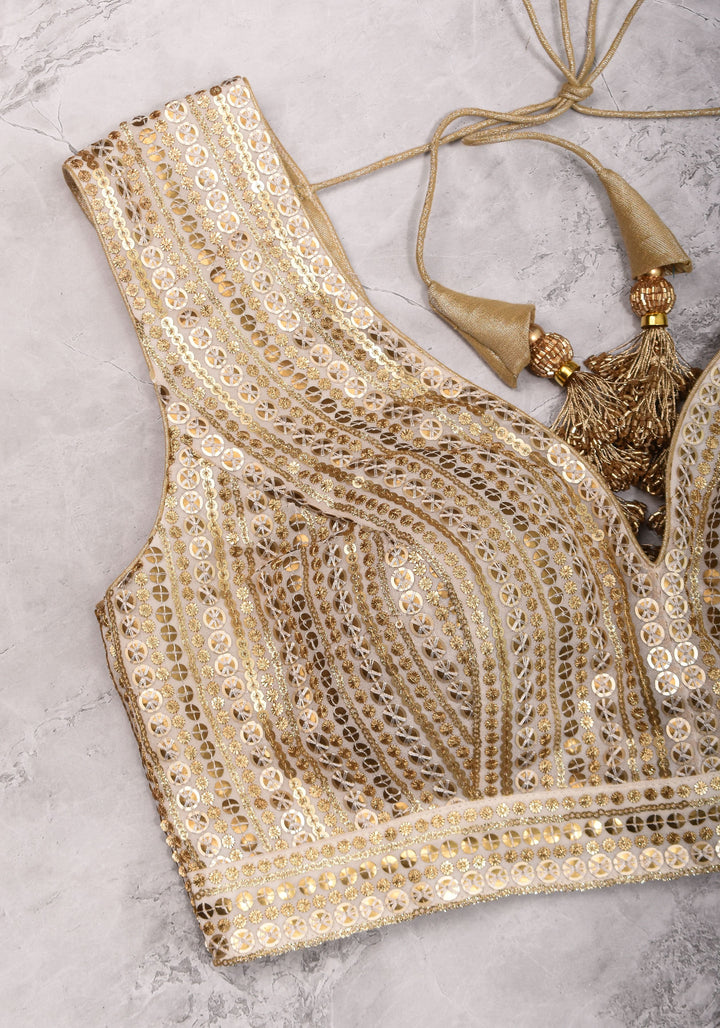 3 Tone sequins, Curved V  sleeveless blouse, sleeve option possible, Made to Order