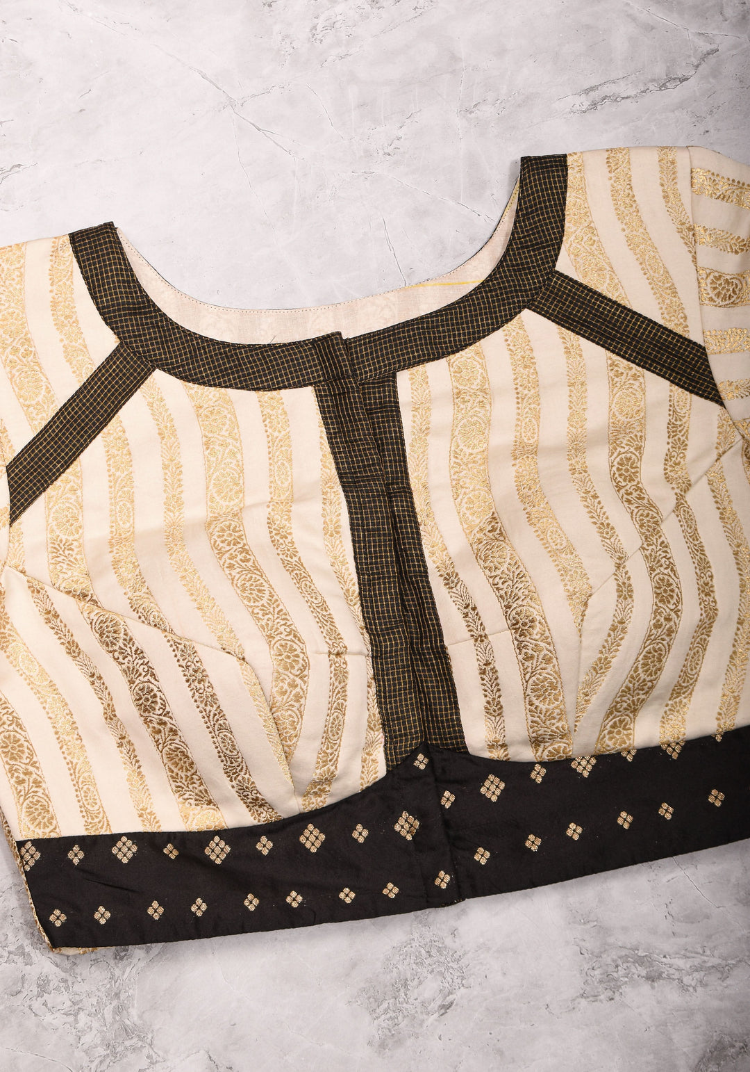 Ivory and Black Bandgala & Full sleeves blouse with Paisley Zardosi Hand embroidery, Made to Order