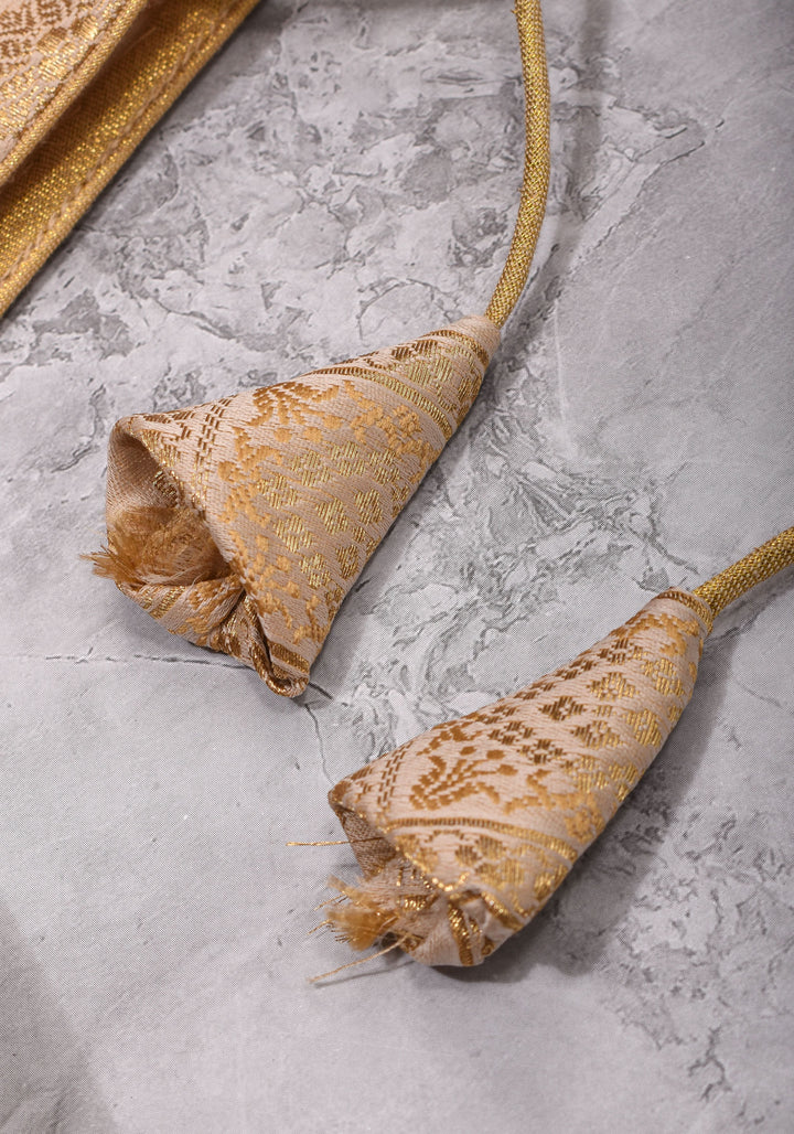 Ivory Patola Design Brocade Mix and Match Blouse with 3/4 sleeve for saree, Made to Order