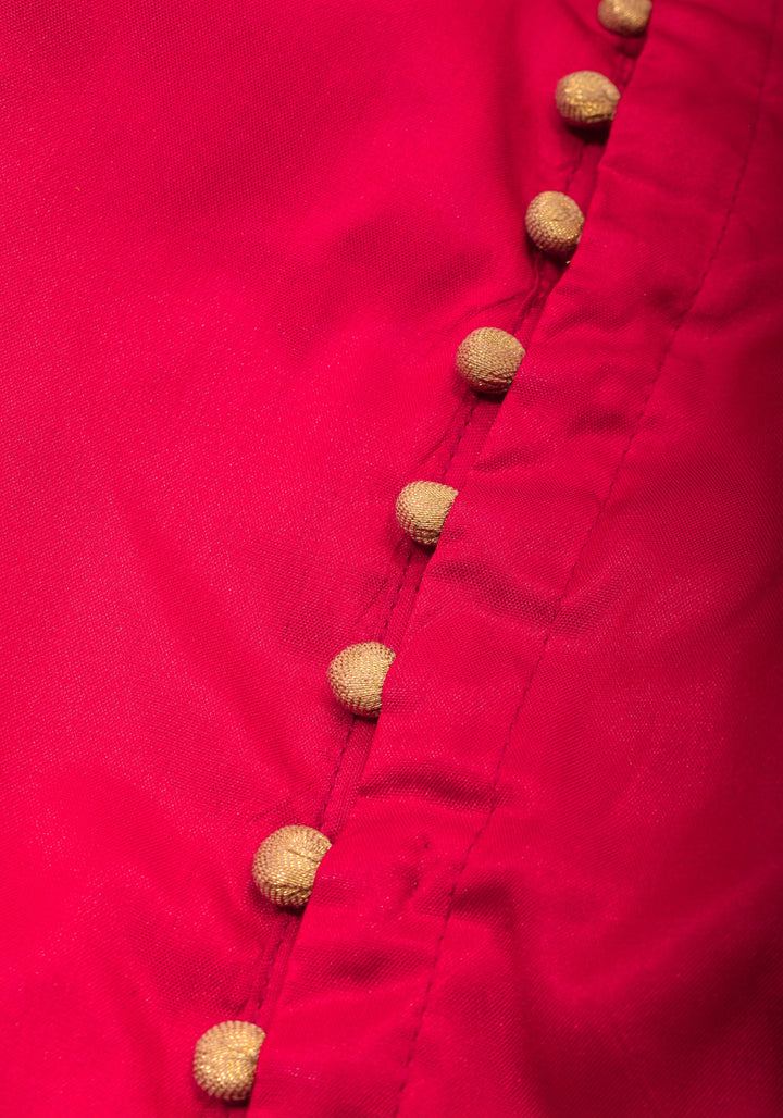 Red kanjivaram Silk Blouse with 3/4th Sleeves Mix and Match Blouse for saree, Made to Order