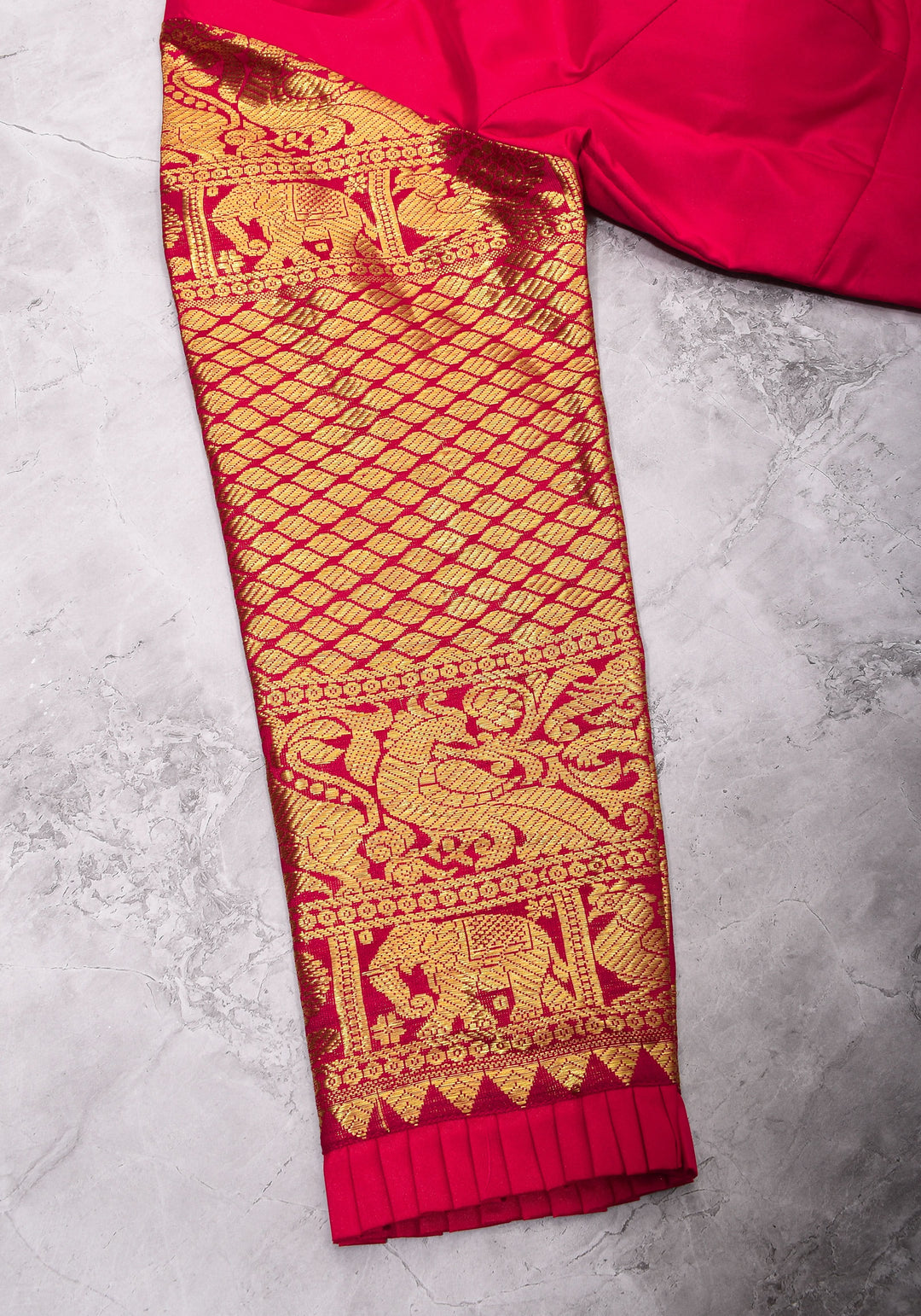 Red kanjivaram Silk Blouse with 3/4th Sleeves Mix and Match Blouse for saree, Made to Order