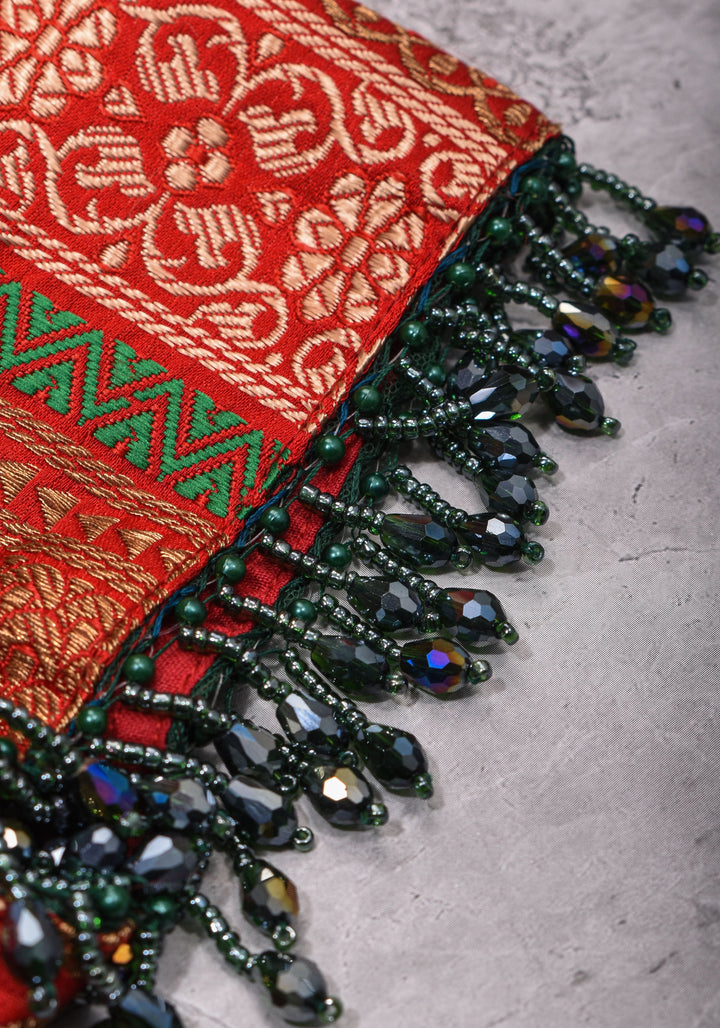 Green Red Blouse with V neck  Mix and Match Blouse for saree, Made to Order