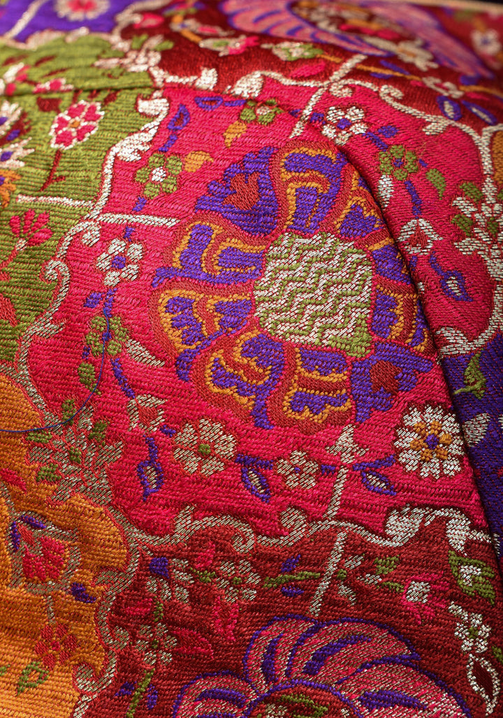 Made To Order: Banarasi Multicolor Brocade blouse with Cutdana Straps