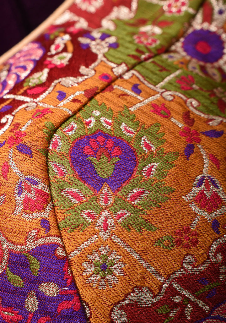 Made To Order: Banarasi Multicolor Brocade blouse with Cutdana Straps