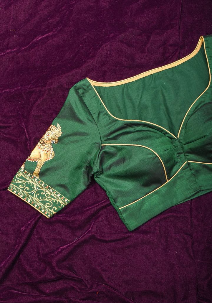 Tanjore Painting Annapakshi And Lion on Pure SIlk,  Made to Order | SHOBITAM