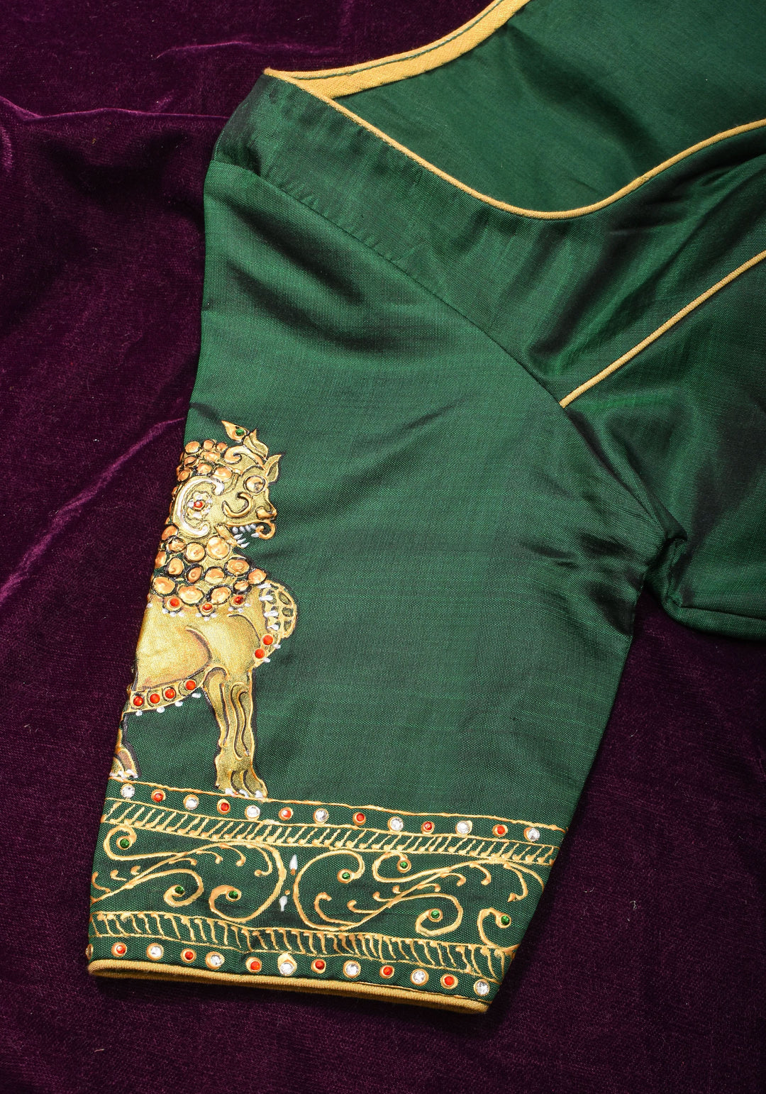 Tanjore Painting Annapakshi And Lion on Pure SIlk,  Made to Order | SHOBITAM
