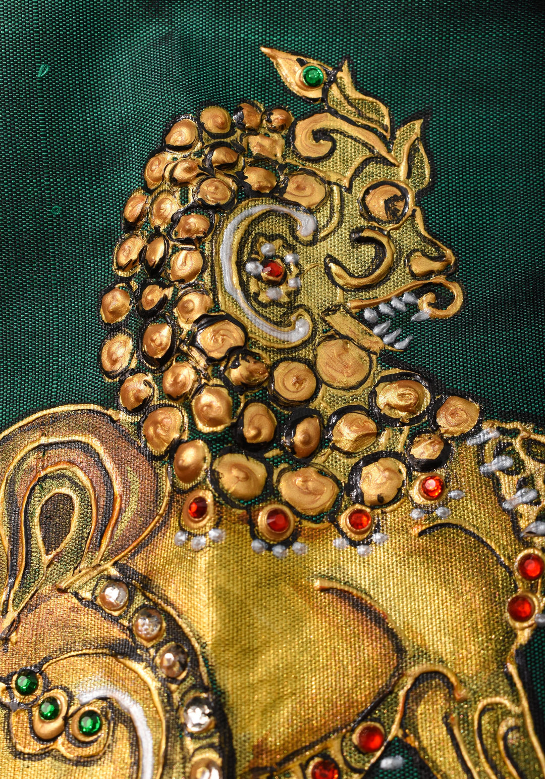 Tanjore Painting Annapakshi And Lion on Pure SIlk,  Made to Order | SHOBITAM