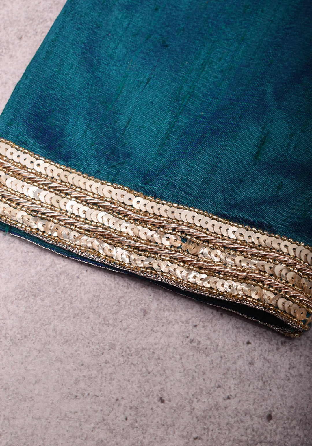 Peacock Blue Pure Raw Silk Blouse with Cutwork detailing, hand zardosi work, Made to Order