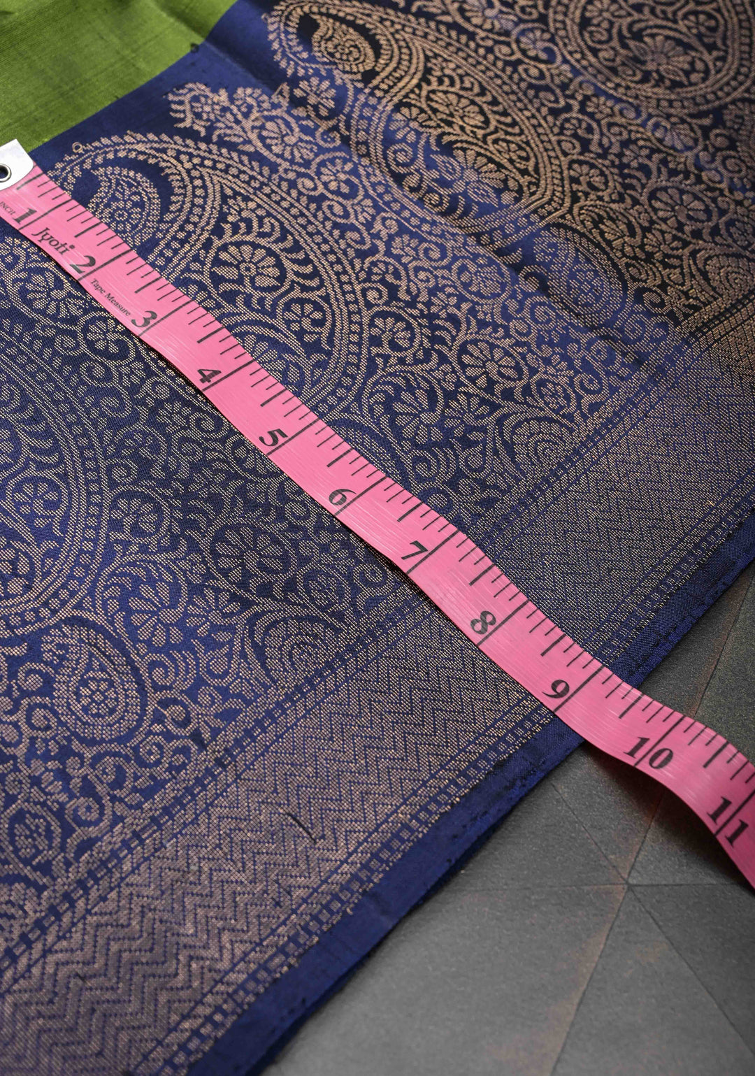 Avocado green  Kanjivaram Soft Silk Saree with Muted Zari detailing and Wide Border | SILK MARK CERTIFIED