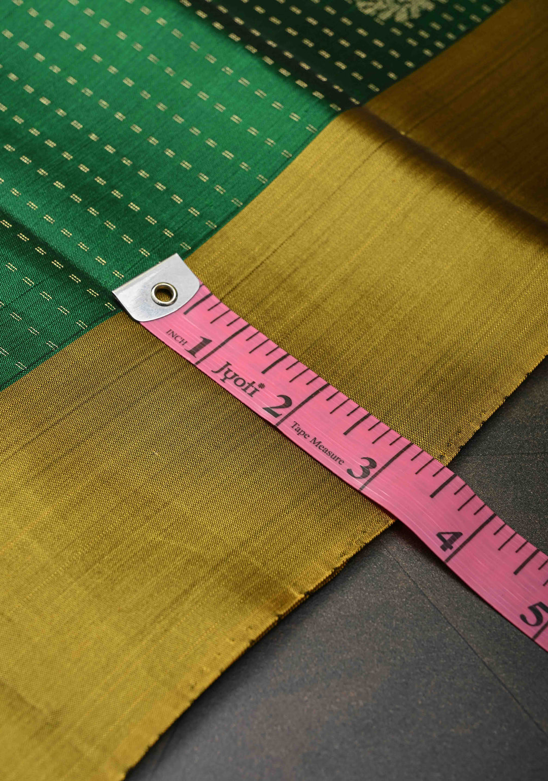 Bottle green Kanjivaram Soft Silk Saree with pin stripes and contrast zari border| SILK MARK CERTIFIED