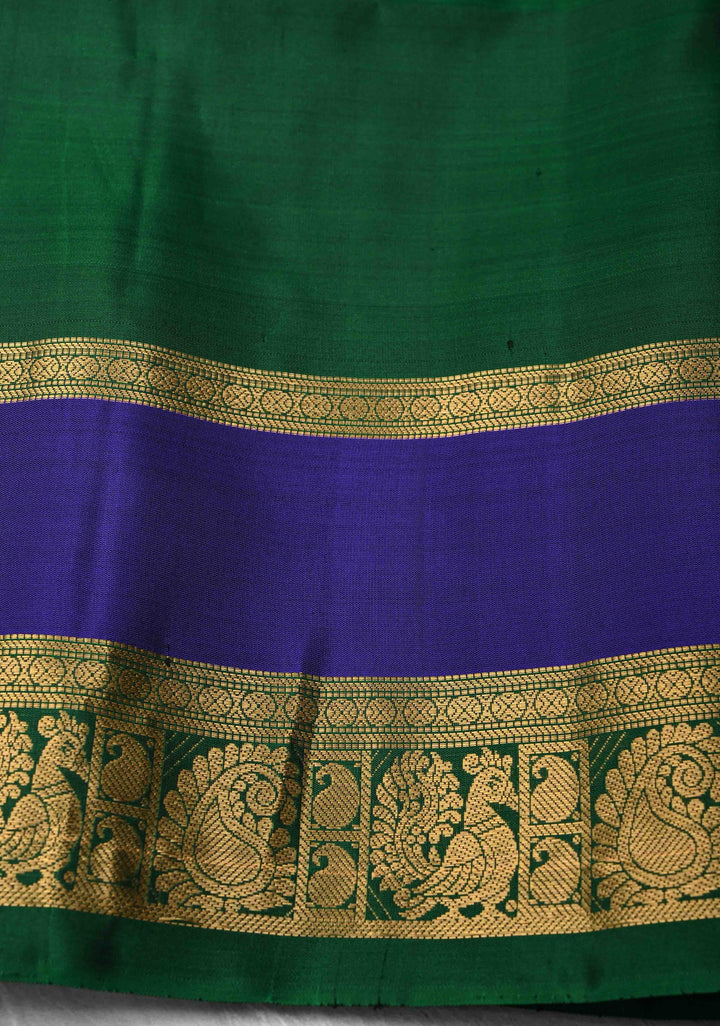 Maroon Kanjivaram Soft Silk Saree with Coin Zari Buttas and Rettaipet Borders Border | SILK MARK CERTIFIED