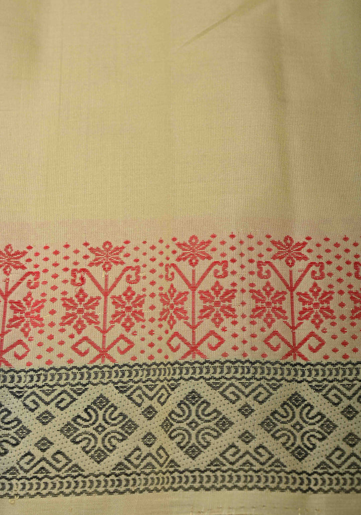 Taupe Kanjivaram Soft Silk Saree with Resham Butta and Border | SILK MARK CERTIFIED
