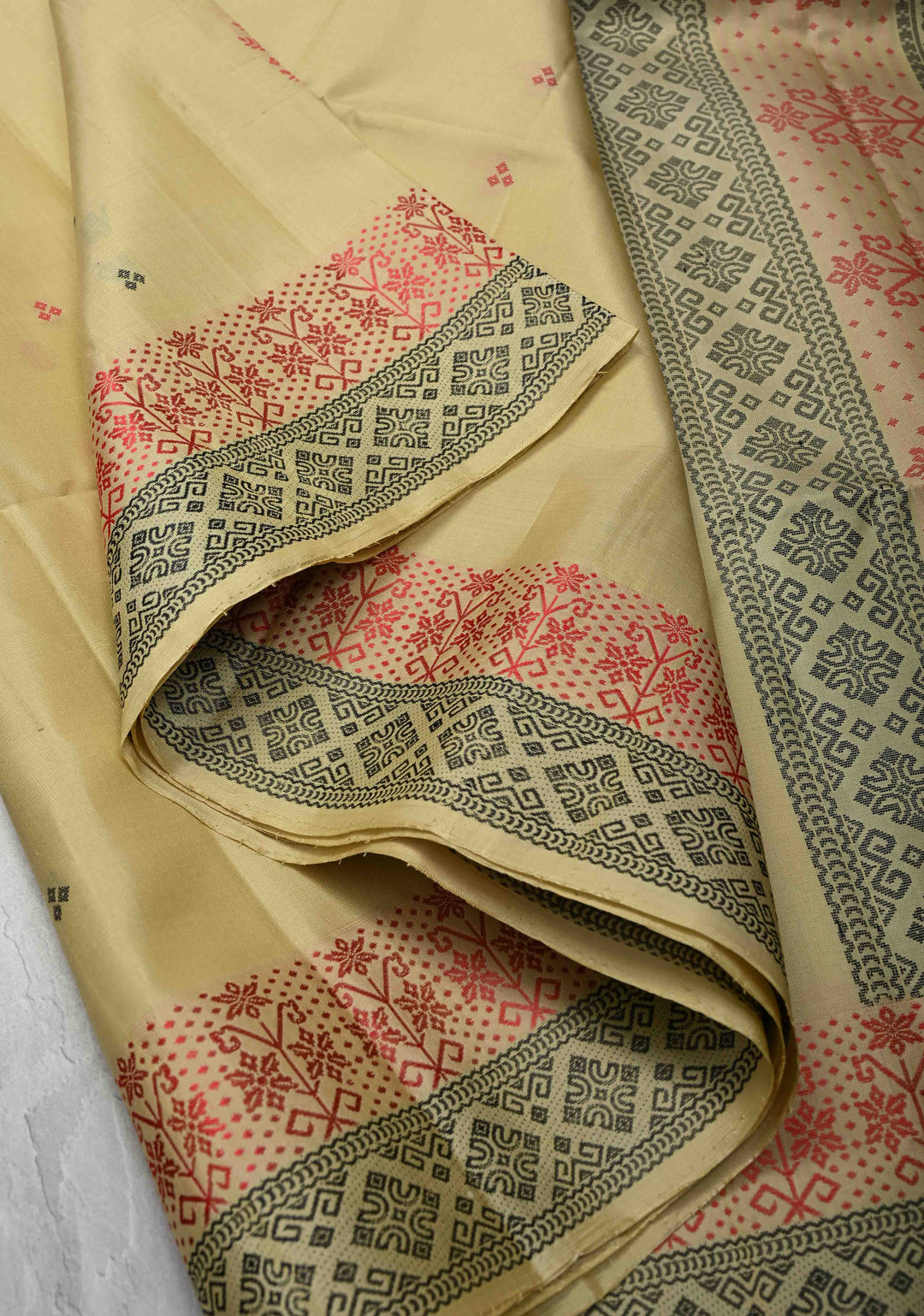 Taupe Kanjivaram Soft Silk Saree with Resham Butta and Border | SILK MARK CERTIFIED