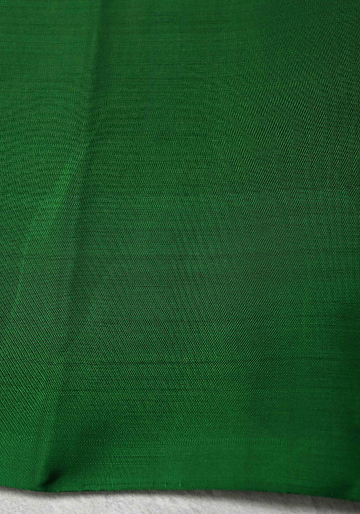 Ochre Kanjivaram Soft Silk Saree with Zari Buttas and Contrast Border | SILK MARK CERTIFIED