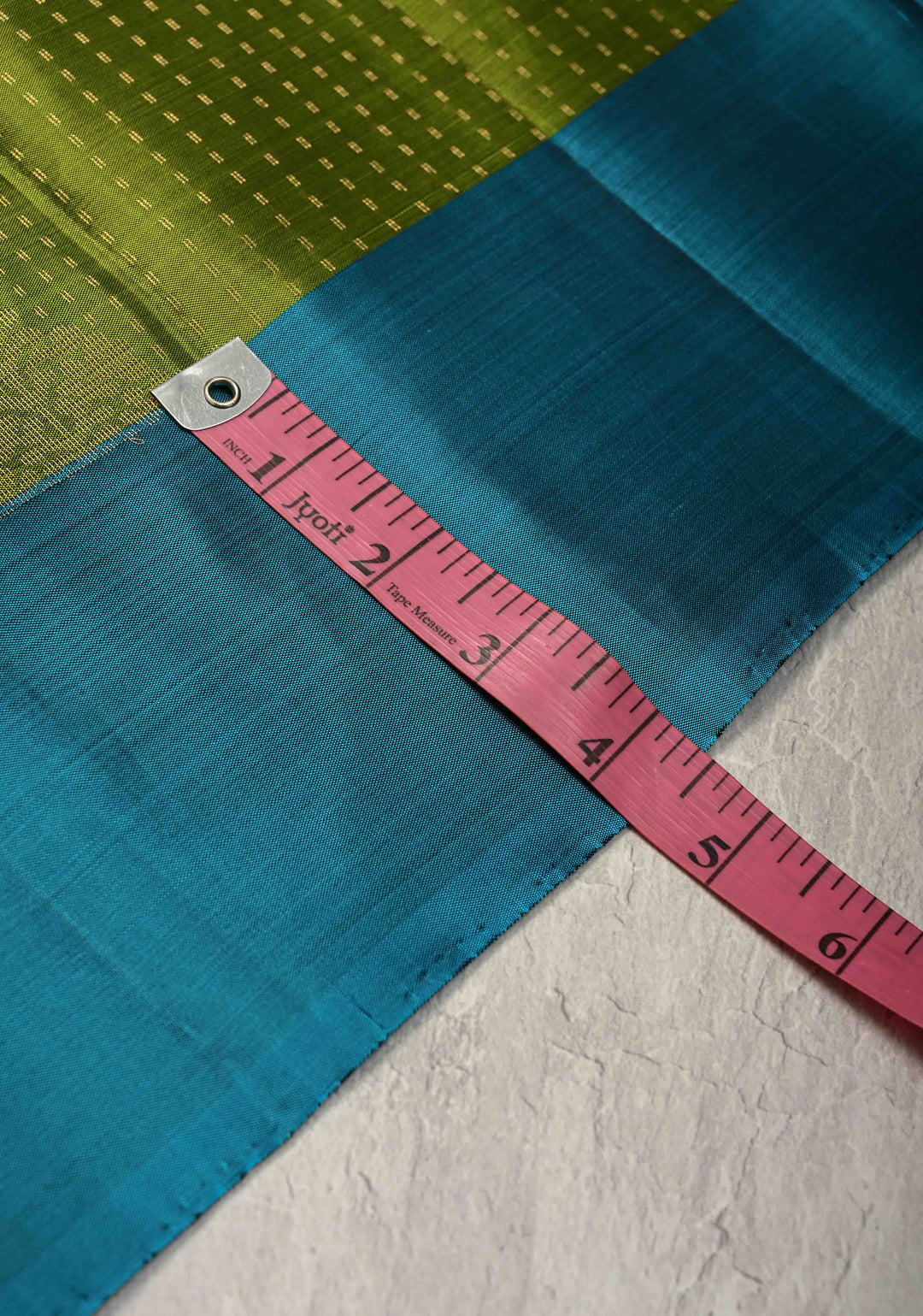 Sap Green Pin Zari Stripes on Kanjivaram Soft Silk Saree with Zari Buttas and Contrast Border | SILK MARK CERTIFIED