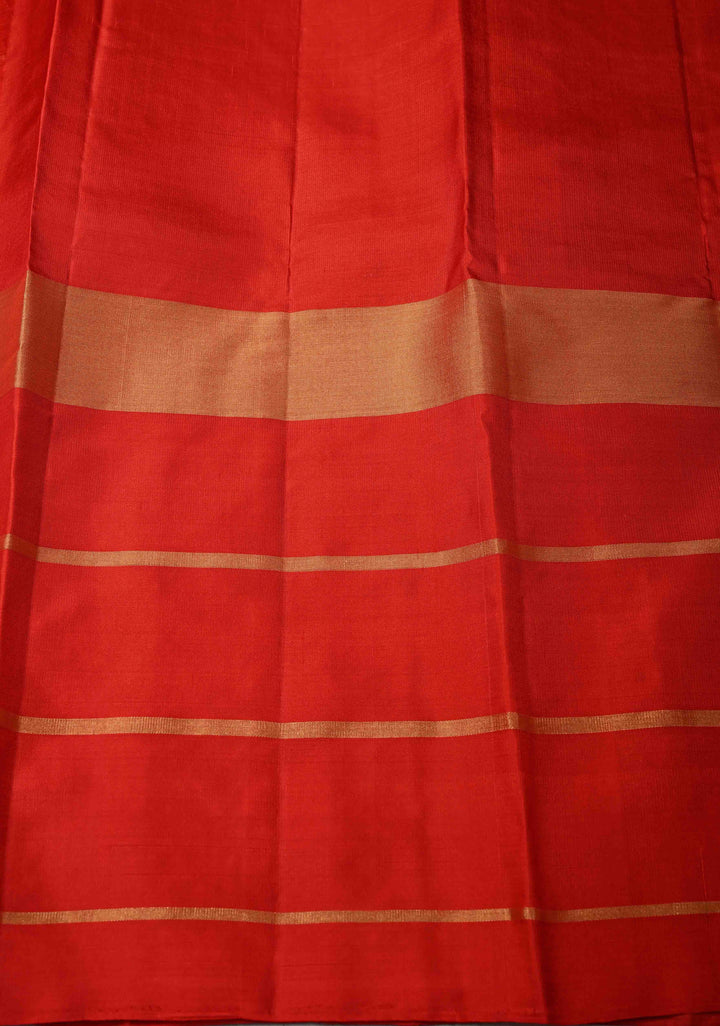 Royal Blue Kanjivaram Soft Silk Saree with Peacock Butta and Contrast checks Zari Border | SILK MARK CERTIFIED