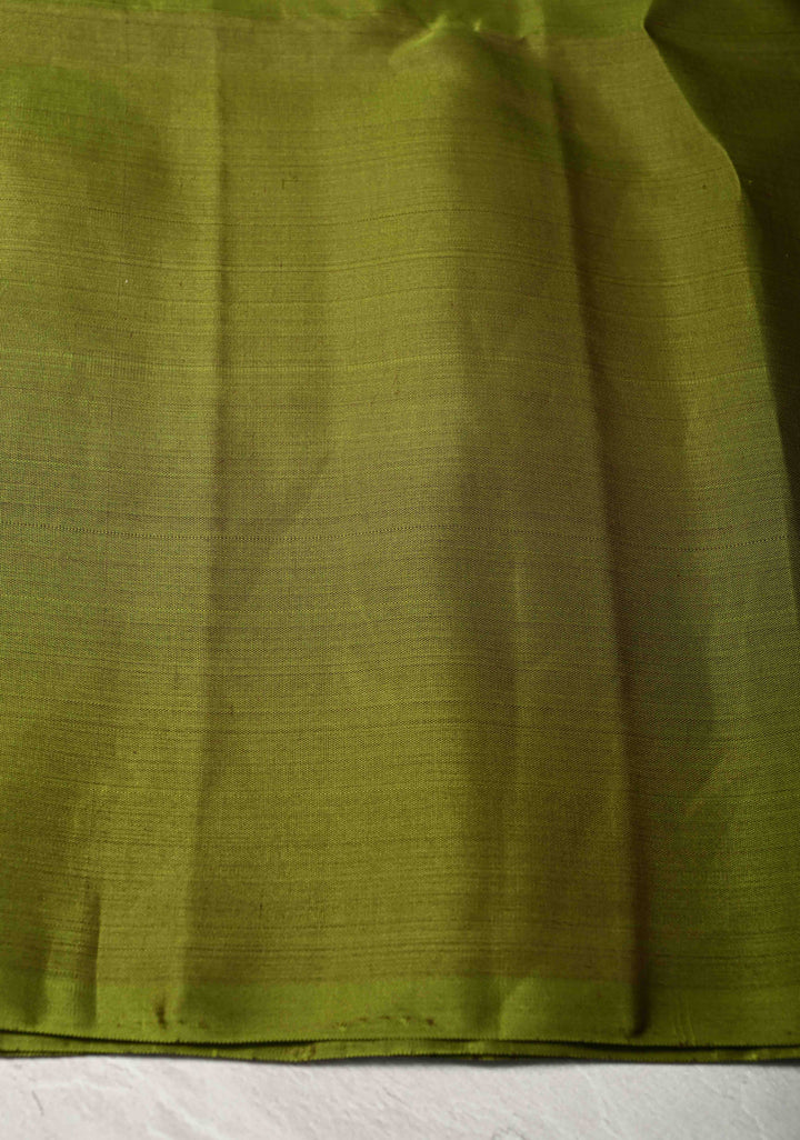 Purplish Pink Pin Zari Stripes on Kanjivaram Soft Silk Saree with Zari Buttas and Contrast Border | SILK MARK CERTIFIED