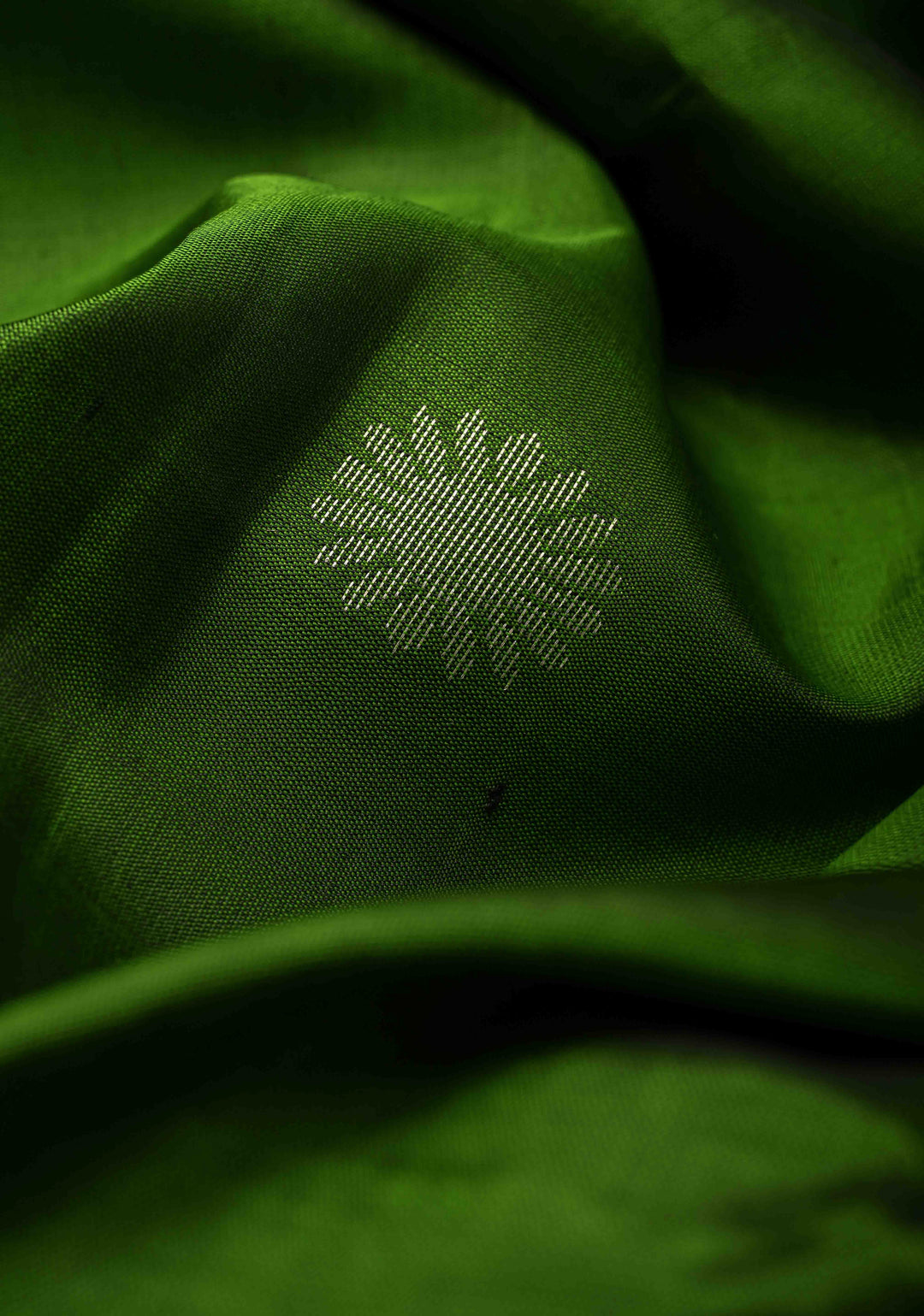 Sap Green Kanjivaram Soft Silk Saree with Zari Buttas and Contrast Zari Border | SILK MARK CERTIFIED