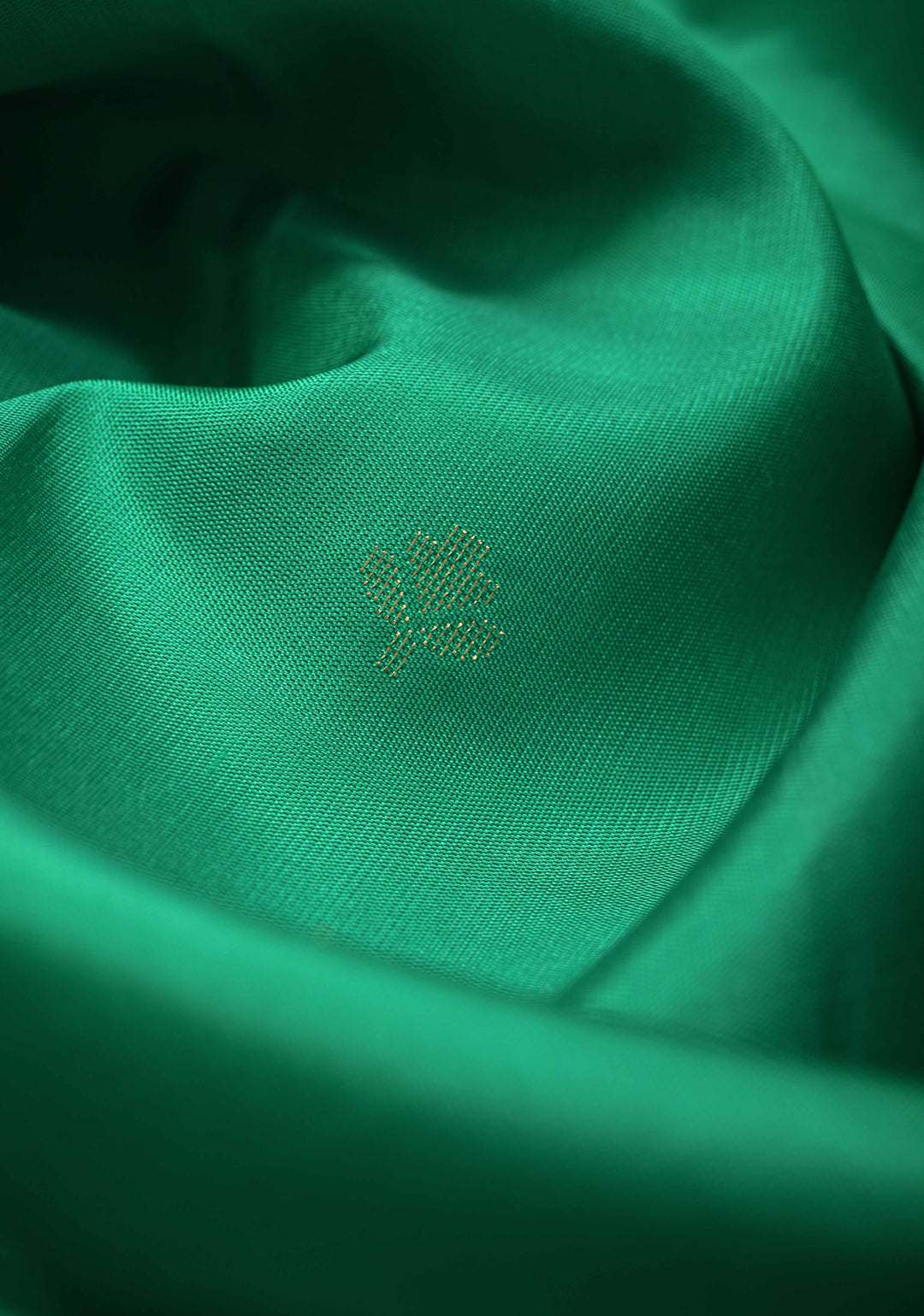 Sea Green Zari Buttas on Kanjivaram Soft Silk Saree with Zari Border and Ikkat Pallu | SILK MARK CERTIFIED