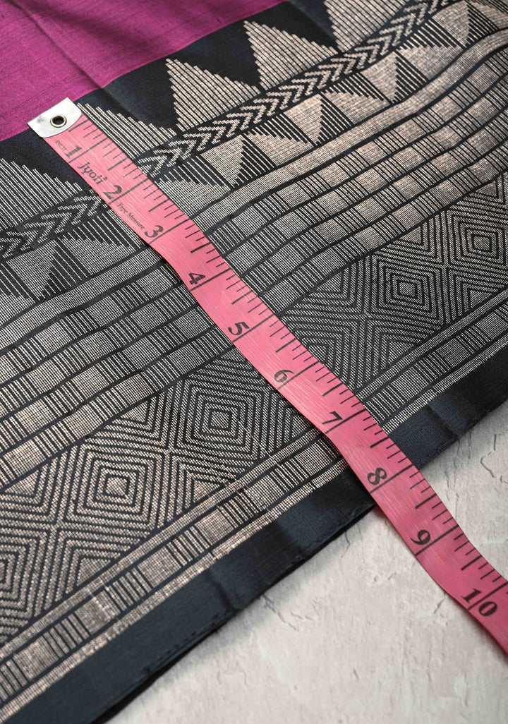 Plum Kanjivaram Soft Silk Saree with Zari Buttas and Contrast Zari Border | SILK MARK CERTIFIED