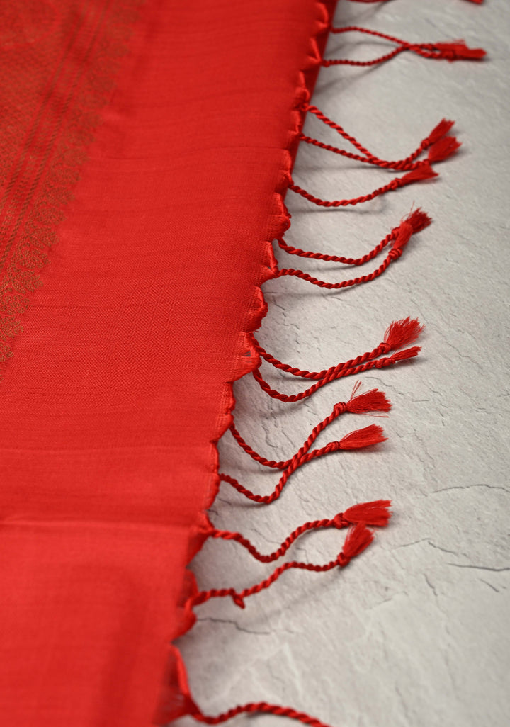 Gray Zari Stripes on Kanjivaram Soft Silk Saree with Gold-Silver Buttas and Zari Border | SILK MARK CERTIFIED