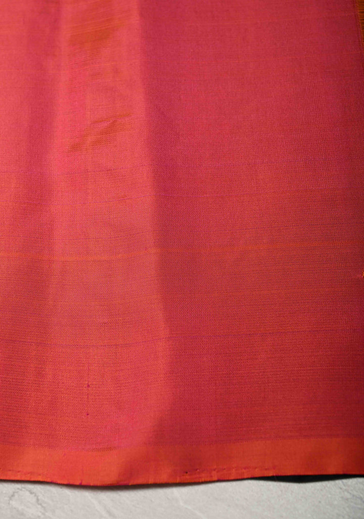 Black Borderless Kanjivaram Soft Silk Saree with Peacock Buttas and Contrast Pallu | SILK MARK CERTIFIED