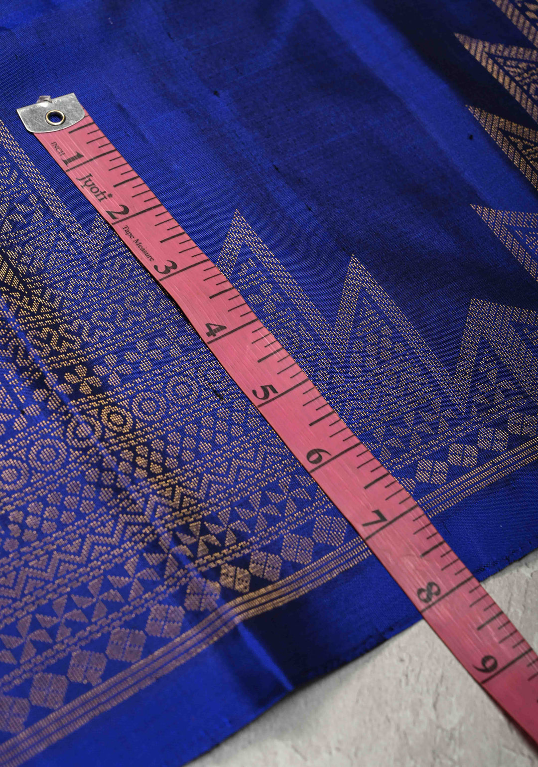 Sapphire Blue Kanjivaram Soft Silk Saree with Floral Buttas and Temple Zari Border | SILK MARK CERTIFIED