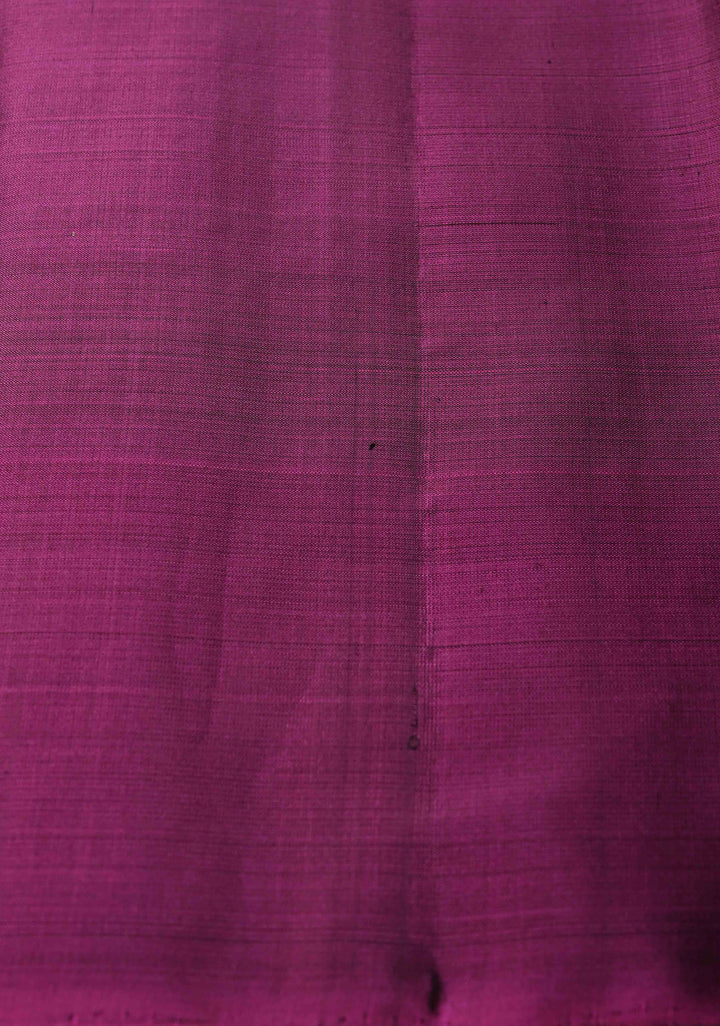 Parrot Green Zari Stripes on Kanjivaram Soft Silk Saree with Zari Buttas and Contrast Border | SILK MARK CERTIFIED