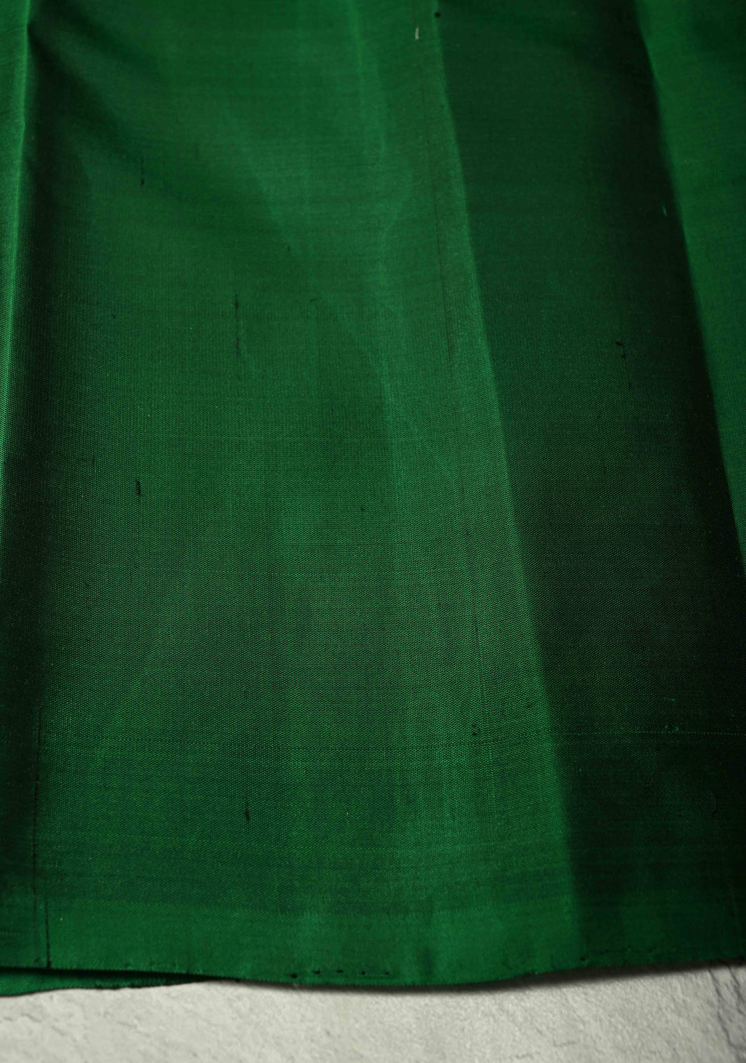 Bottle Green Kanjivaram Soft Silk Saree with Floral Zari Buttas and Temple Zari Border | SILK MARK CERTIFIED