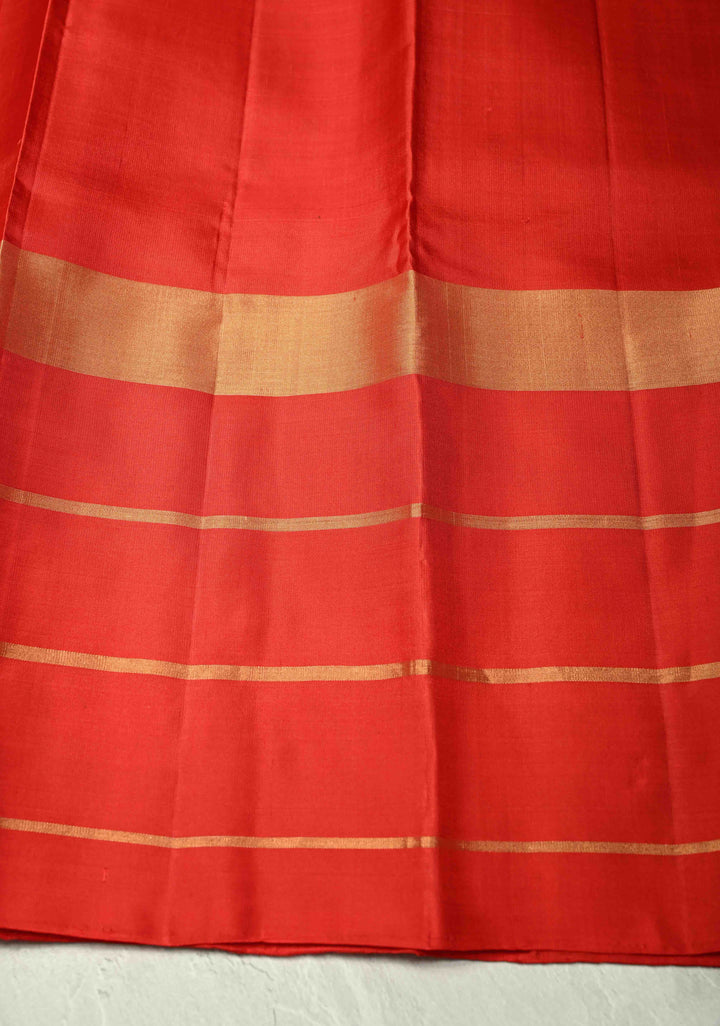 Peacock Blue Dual tone Kanjivaram Soft Silk Saree with Peacock Buttas and Contrast Zari Checks Border | SILK MARK CERTIFIED