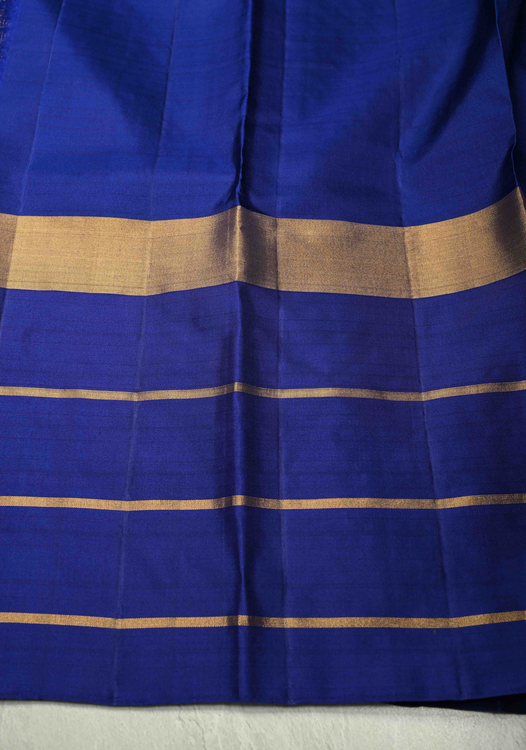 Powder Blue Kanjivaram Soft Silk Saree with Peacock Buttas and Contrast Zari Checks Border | SILK MARK CERTIFIED