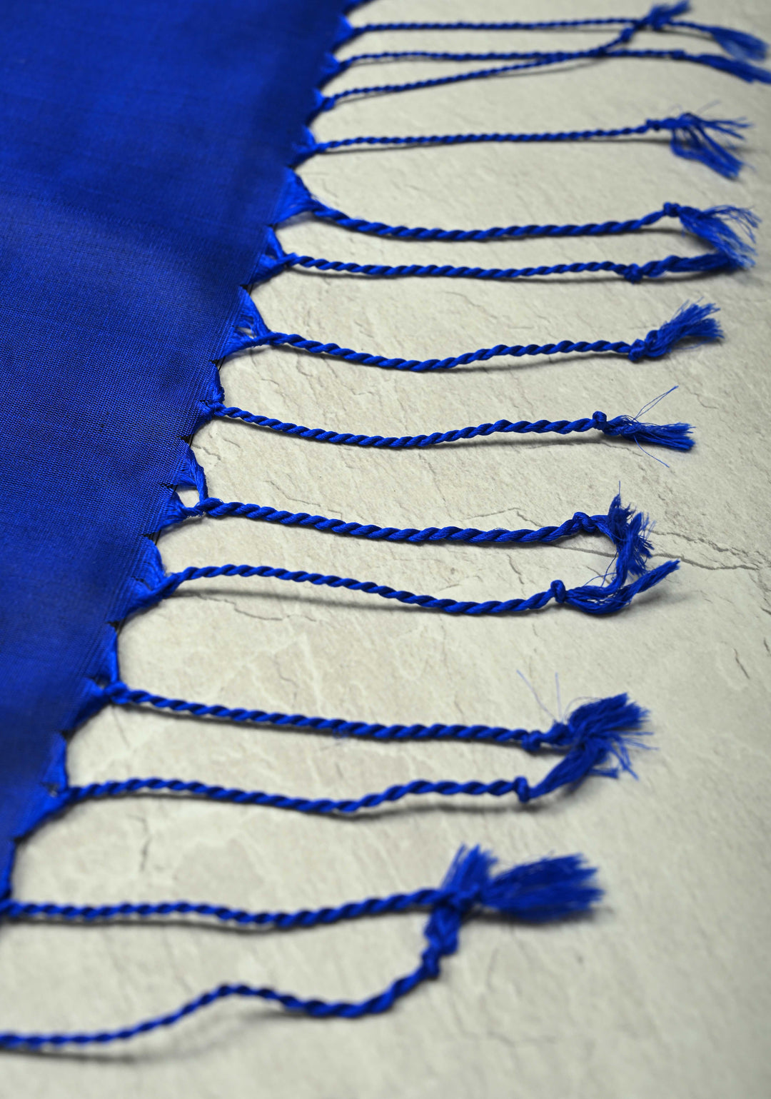 Navy Blue Kanjivaram Soft Silk Saree with Floral Zari Buttas and Temple Zari Border | SILK MARK CERTIFIED