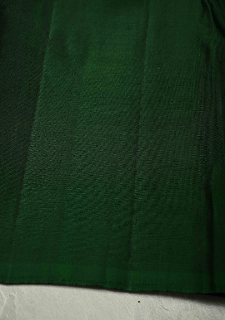 Rani Pink Kanjivaram Soft Silk Saree with Brocade Jaal and Contrast Zari Border | SILK MARK CERTIFIED