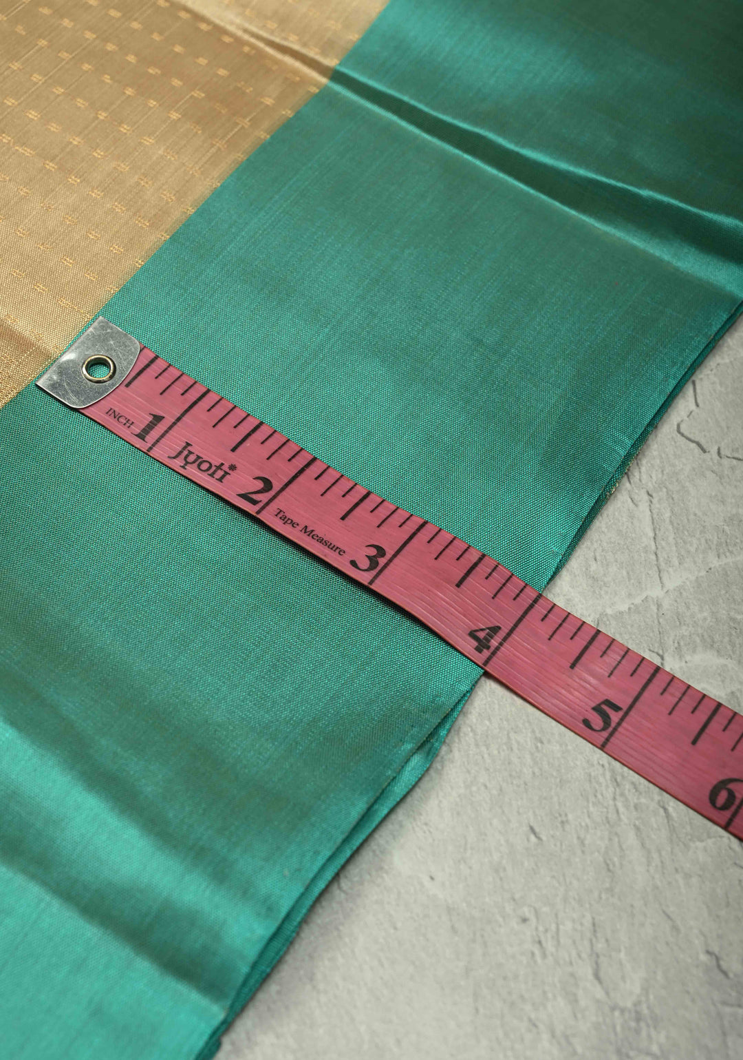 Cream Zari Stripes on Kanjivaram Soft Silk Saree with Zari Buttas and Contrast Border | SILK MARK CERTIFIED