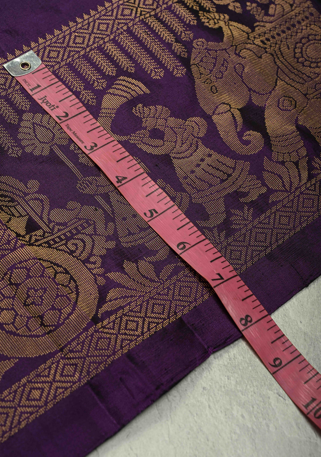 Eggplant Purple Dual Tone Kanjivaram Soft Silk Saree with Chunri Buttis and Procession Zari Border | SILK MARK CERTIFIED