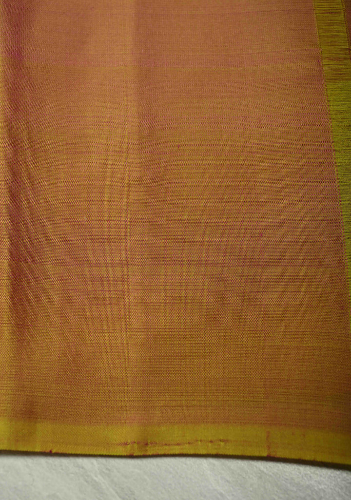 Light Magenta Kanjivaram Soft Silk Saree with Gold-Silver Rangoli Buttas and Contrast Border | SILK MARK CERTIFIED