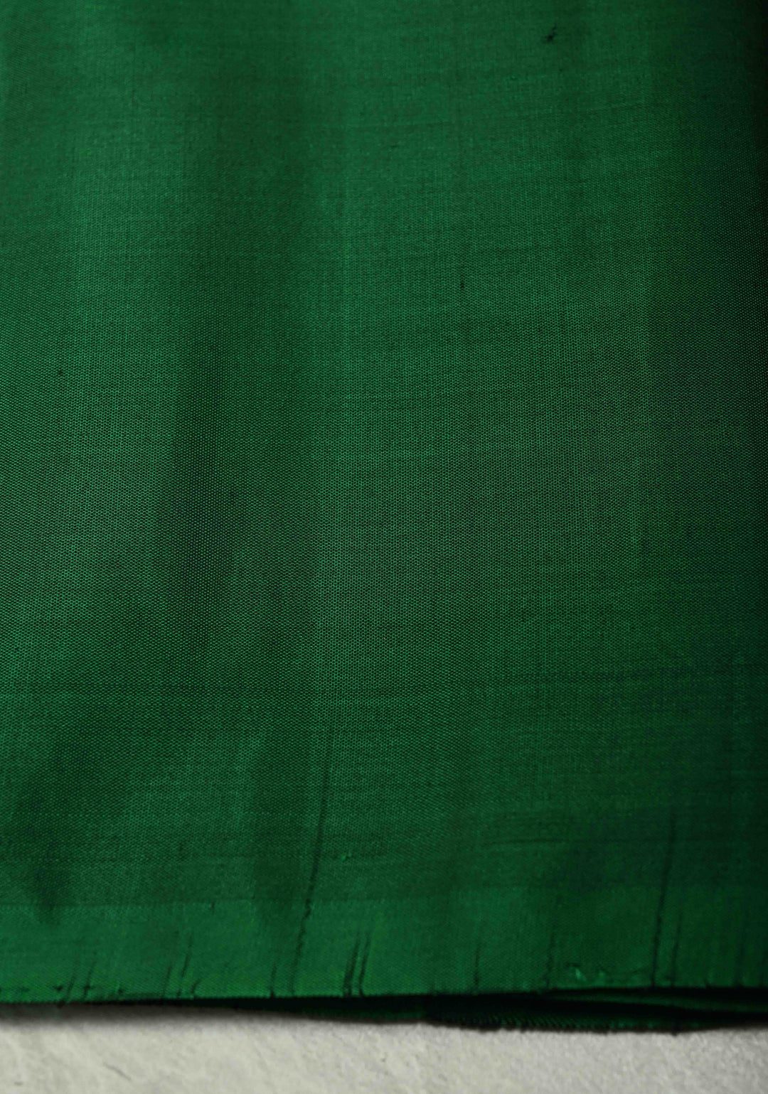 Emerald Green Kanjivaram Soft Silk Saree with Floral Zari Buttas and Temple Zari Border | SILK MARK CERTIFIED