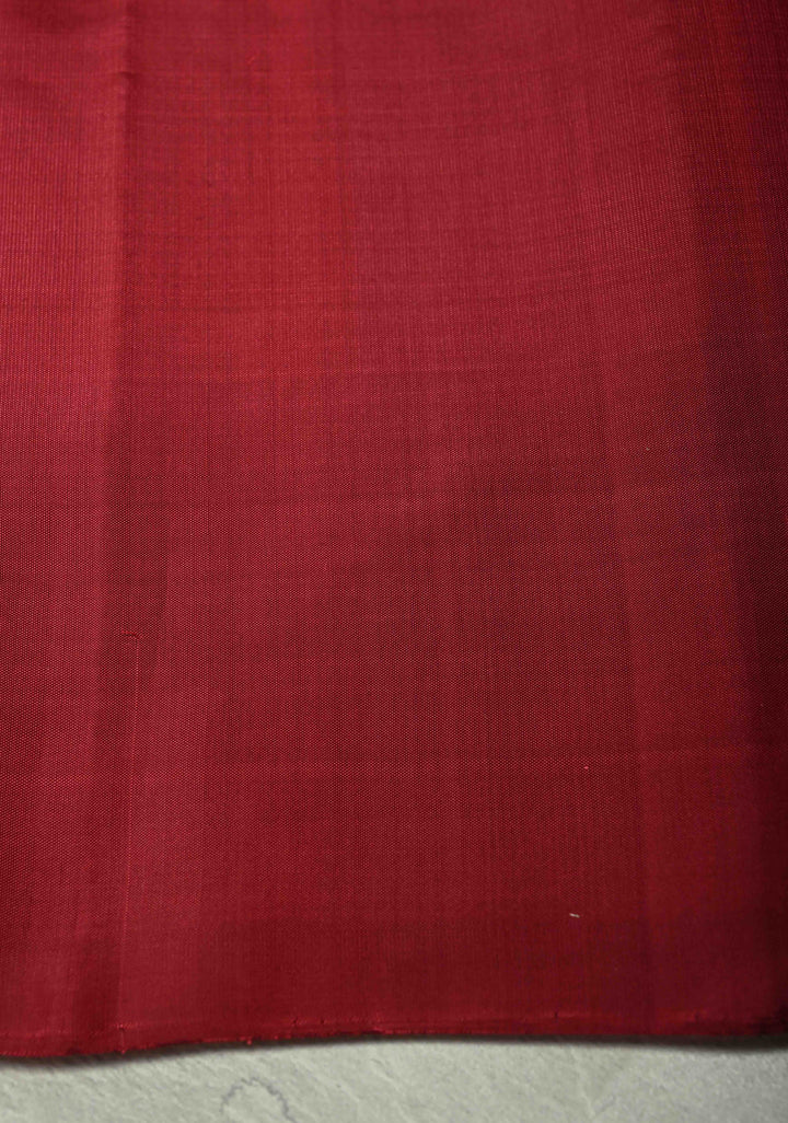 Coral Pink Zari Stripes on Kanjivaram Soft Silk Saree with Zari Buttas and Contrast Border | SILK MARK CERTIFIED